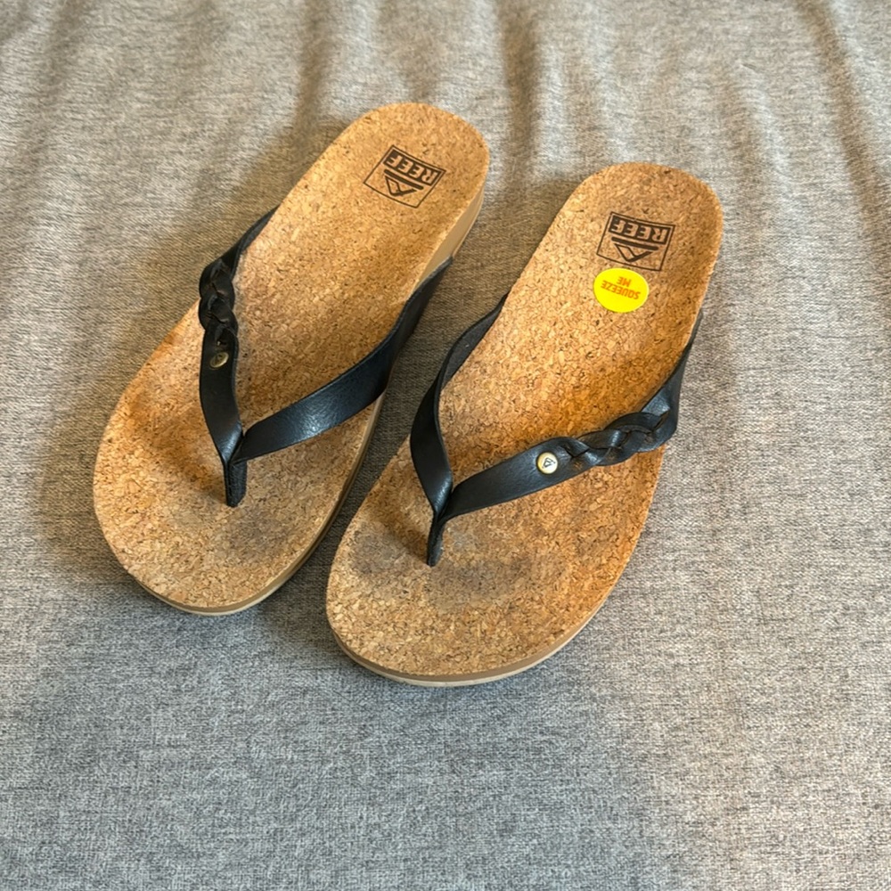 Leather braided/cork food bed Reef Sandals